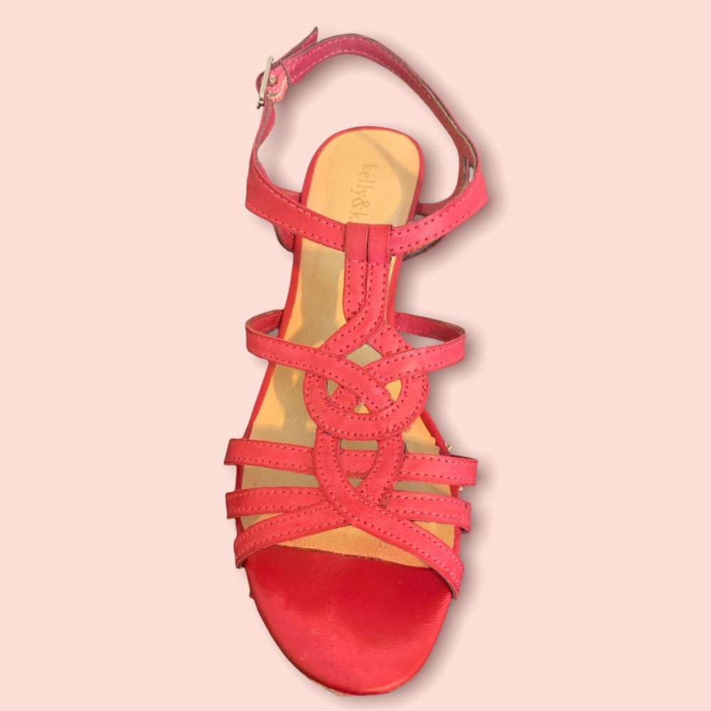 Pink Sandal Wedges Size 7 - Picture 7 of 9